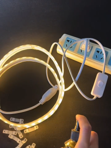 YOWXII 3 In 1/3 colors Led Lights Strip Light Led For Ceiling Waterproof 220V Led Light Strip Cove Light Led Ceiling