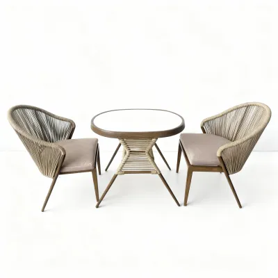KIMDELIN Outdoor Furniture Garden Table with 2 Chairs For Balcony Courtyard Terrace