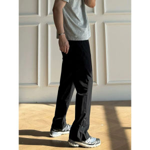 Quick Dry Ice Skin Mens Summer Thin Waterproof Hiking Trousers Straight Leg Zipper Slim Fit Pants Casual Fashion Youth Style