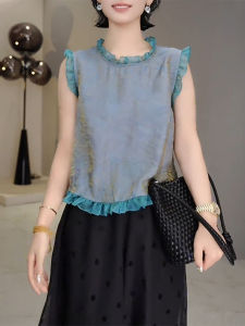 เสื้อเชิ้ตแขนกุดผู้หญิง ทรงหลวม ผ้าโพลีเอสเตอร์ ระบายอากาศได้ดี ทรงปกติ คอโปโล ปกติ สีสันสดใส ฤดูร้อน