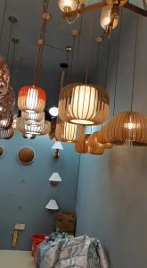 Modern Simple Chinese Style Wood Art Chandelier Restaurant Chandelier Green Orange White Color Solid Wood Chandelier Suitable For Home Projects Hotel Bar Indoor Hanging Light
