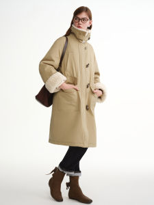 DUSHU | Retro and Warm College Style Horn Button Down Jacket