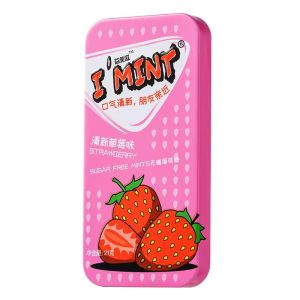 I mint Fruit Flavor Mint Candy Boxed Portable Breath Fresh Chewing Gum Internet Celebrity Refreshing Strawberry Flavor Office out