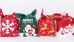 [SG Stock] 1PC Festive Christmas Gift Plastic Bags - Santa & Reindeer Design