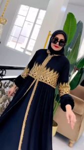 Gamis Abaya Turkey Jersey Mix Ceruty Terbaru Sekar