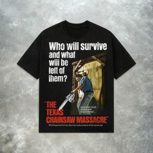 "Texas Chainsaw Massacre" T-shirt - Classic Horror Style Red Fexx Summer Mens and Womens Version. Fashionably Popular.