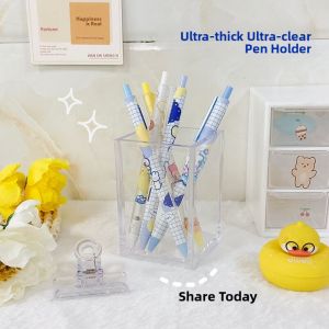 Transparent Acrylic Pen Holder Student Stationery Organizer Simple Personality Desktop Miscellaneous Items Storage Tube