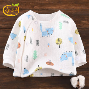 Baby Cotton Thermal Top Boys Girls Spring Autumn Style Inner Wear Base Layer Outfit Open Cardigan Children Winter Clothes