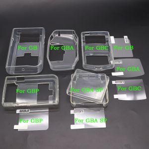 Transparent TPU Gamepad Protective Case For GBC GBA Shell Protection Clear Case Cover For GB GBA SP Screen Protector Film