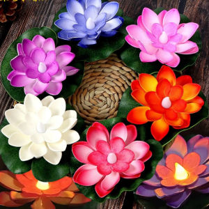 LED Lotus Night Lamp Floating Water Sensor Flower Lamp Garden Tank Decor Festive Party Accessories Wishing Lotus Light