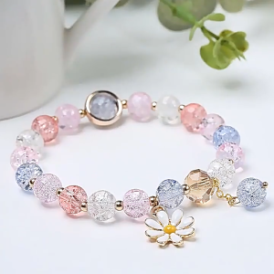 Crystal Bracelet Colorful Daisy ✨ 简约花朵水晶手链 Gelang Tangan Rantai Tangan Manik Kristal Comel Fashion Women Korean Flower Chain