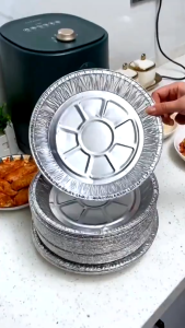 Khay giấy bạc lót nồi chiên không dầu 23cm Combo10 khay