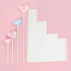 100pcs Solid Core White Paper Lollipop Sticks for DIY Chocolate Sugar Candy Lolly Pop Sucker Sticks Cake Pop Sticks 8/10/15/20cm