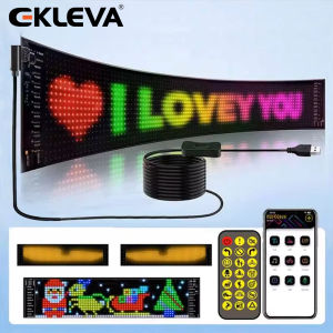 EKLEVA LED Matrix Pixel Panel Light Bluetooth App 5V USB Control Scrolling Advertising LED Car Sign Animation Programmable For Car Sho
