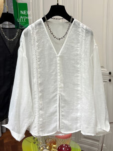 Shalldoer | Plus Size Casual Korean Style Long Sleeve Womens Sun Protection Shirt Summer Trendy Loose Fit Versatile Fashionable Blouse