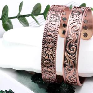ARADOO Pure Copper Bracelet for Men Women with Ultra Strength Magnetic Cuff Bangle Jewelry Gifts