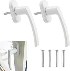Sliding Window Handle White Durable Alloy Plastic Steel & Plastics Anti Slip Lock Door Window Locks Home Accessories 1/2Pcs