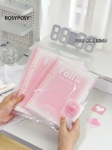 Ins Korean Style Fall in Transparent Journal Notebook Cute Notebook A5 B5 loose-leaf Notebook Line Page Stationery School Supplies ins韩国风透明活页笔记本记事本