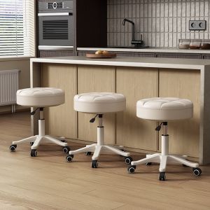 Comfortable Computer Chair 2025 New Style Dormitory Study Desk Chair Home Bedroom Rotatable PU Leather Back Chair Makeup Chair