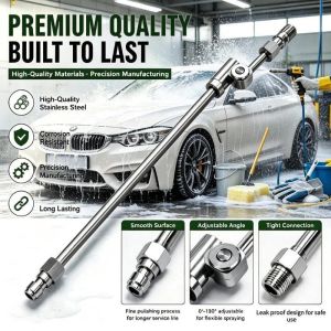 KEBIDU 2PCS Universal Air Conditioner Cleaning Spray G-un 360° Swivel AC Cleaning Wand 25° Fan Nozzle 1/4" Quick Connect Universal HVAC Coil Cleaning Spray Tool