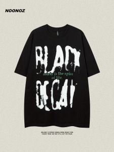 เสื้อยืดแขนสั้น NOONOZ ทรงหลวม สำหรับผู้ชาย ดีไซน์ Graffiti ลายตัวอักษร สไตล์อเมริกัน สำหรับคู่รัก แฟชั่นฤดูร้อน