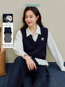 INMAN | Áo Knit cổ V Vintage cho mùa Thu