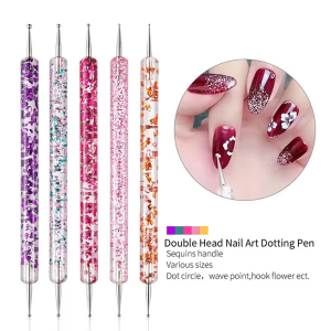 LULAA Acrylic Art Crystal Dotting Tools Professional Nail Brushes Set Pen Heads Point Drill Pens DIY Nail Art Tool