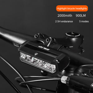 Bicycle Headlight Aluminium Alloy Handlebar Front Lamp High Brightness Type-C USB Rechargeable Riding Lighting Warning