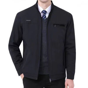 Spring Autumn Mens Jacket Thin Casual Business Jacket Men Office Dress Coat Man Social Jackets for Men Outerwear Black M-XXXL