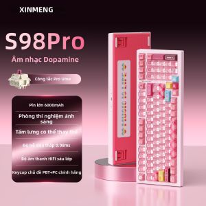 XINMENG | Bàn Phím Cơ Không Dây Bluetooth Ba Chế Độ Yên Tĩnh và Elegance 98