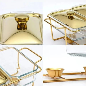 COD Prasmanan Marmer 3 Grid /Prasmanan Transparan 3in1 /Tempat makanan