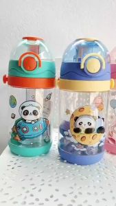450ML Kids Water Bottle BPA Free Cartoon Botol Air with Straw and Strap (BGJAYA)