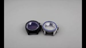 OMG PVD Black 39.7mm Moon Pattern Back Chronograph Watch Stainless Steel For VK63 VK64 Movement For OMG Watch Parts 20mm Strap