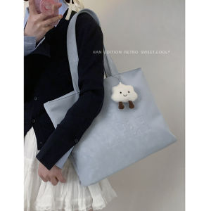 Fashionable Large Capacity Tote Bag for Women Casual College Style Single Shoulder Bag with Zipper Closing Polyester Lining