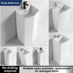 DANBIYIN | Ceramic Integrated Freestanding Sink