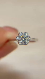 TDG 10K White Gold Lab-Grown Diamond Solitaire Ring