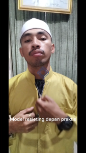 Baju Koko Syihabudin Resleting Kuning Lemon Kerah Yamani Syahabuddin Dewasa