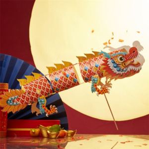 Spring Festival New Year Dance Dragon Flying Lantern Handmade DIY Childrens Production Material Package New Year Decor Kids Gift