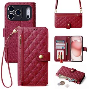 szhaiyu | Crossbody Wallet Cards Holder Leather Phone Case For iPhone 18 17 Pro Max 18 17 Pro 17 Air Lanyard Shockproof Protective Cover