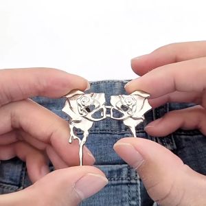 Ghim gài nút cài điều chỉnh lưng quần thu nhỏ eo hình hoa hồng dễ thương