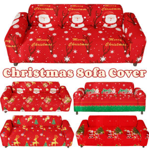 Christmas Sofa Cover Stretchable 1/2/3/4 Seater Cover for Seat Sofa for Christmas Home Decoration
