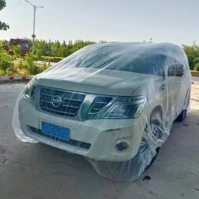 Thickened Universal Plastic Car Cover Rainproof Dustproof One-time Use Full Body Transparent Car Protection Cover for Cars