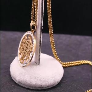 Flower of Life Stainless Steel Crystal Pendant Necklace Metatron Sacred Geometry Symbol Necklace Jewelry Bijoux Femme N4833S02