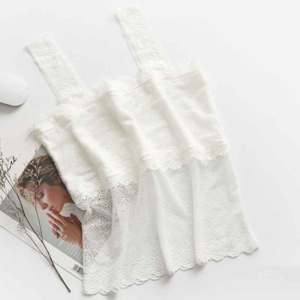 Extra Large Size Lace Wrap Chest Tube Top Anti-Light with Long Strap and Ruffle Trimming Nylon Underwear for Plus Size Women