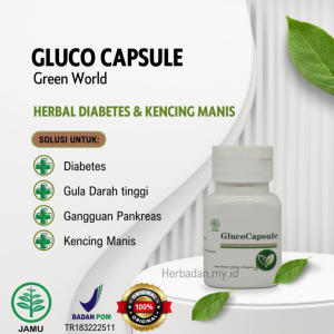 Green World Gluco Capsule Asli isi 30 Kapsul