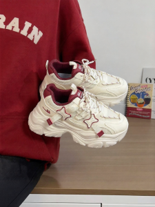 Warrior | Wine Red Retro Thick Sole Fashion Shoes Female