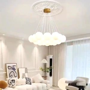 【MG】Modern Chandelier Ceiling Light Tri Color Drop Lamps for Living Room Pendant Lights Dinning Hanging Lamp