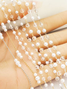 Handmade Pearl Crystal Ball Shaped Color Retention Chain Necklace Earring Tassel Costume Accessory Hairpin Fashion Jewelry