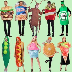 Adult Halloween Costume Funny Prank Clothing Mens Creative Funny Apparel Cockroach Excrement Burger Instant Noodles Performance Outfit