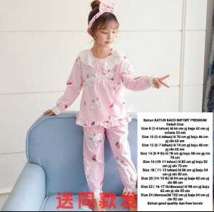 MKB COLLECTION - SET PIYAMA BABYDOLL IMPORT PEREMPUAN SUPER COTTON / BAJU TIDUR ANAK IMPORT